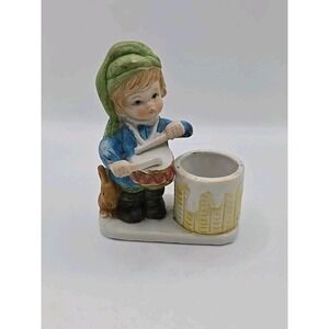 Vintage 1978 Jasco DRUMMER BOY Porcelain Candle Holder Christmas Holiday